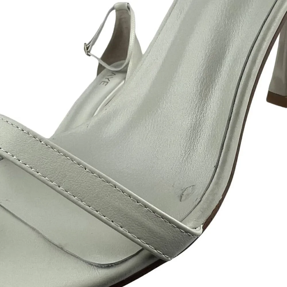 New Raye Women 9.5 US Lizz Heel White Leather Sandals Open-toe Shoes  $190